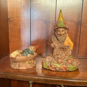 Whimsical Gnome Figurines with Cornucopia